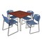 Regency Kee Square Table & Chair Set, Wood, Metal, Polypropylene Top TB4848CHBPCM44BE - alternate 1
